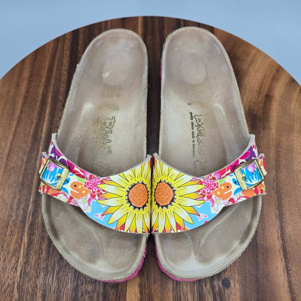 Birkenstock Birkis Sandals Women's 6 37 Floral Buckle Strap Comfort Madrid - Picture 5 of 8